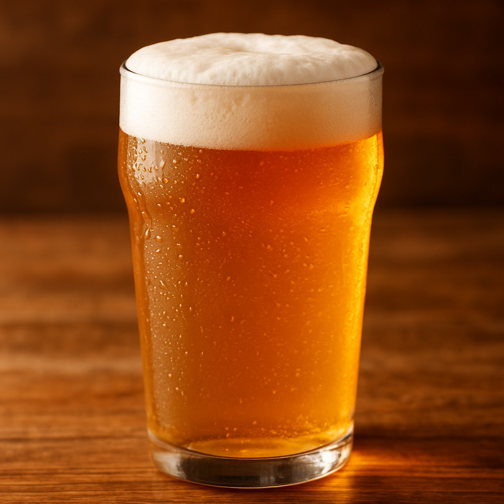 ゴールデンな色合いのペールエール クラフトビールのグラス